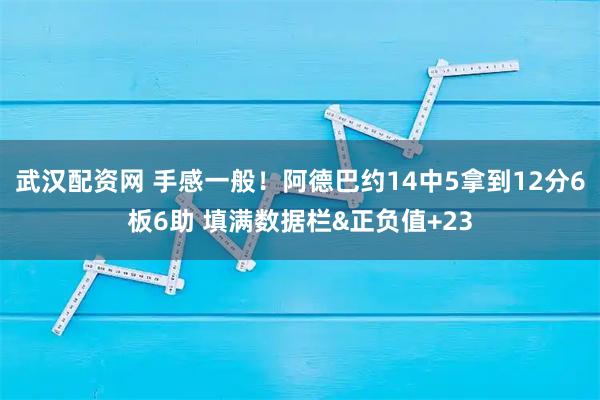 武汉配资网 手感一般！阿德巴约14中5拿到12分6板6助 填满数据栏&正负值+23